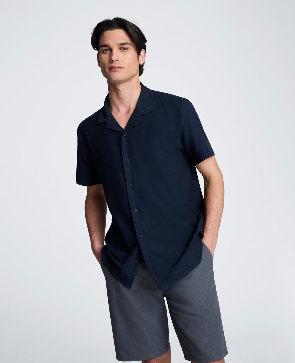 Knit Camp Shirt | Kenneth Cole NAVY
