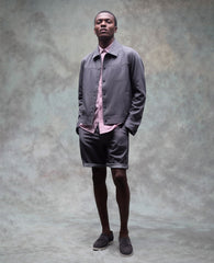 Slim Fit Short-Sleeve Mixed-Media Sport Shirt | Kenneth Cole MAUVE