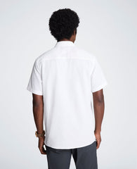 Slim Fit Short-Sleeve Mixed-Media Sport Shirt | Kenneth Cole WHITE