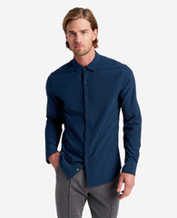 Water-Resistant Stretch Long-Sleeve Sport Shirt | Kenneth Cole | Kenneth Cole NAVY