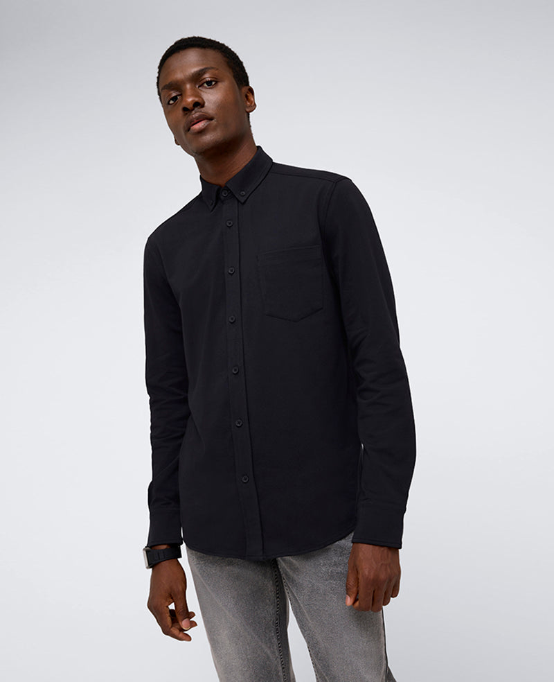 Men’s Stretch Button-Down Shirt with Pocket – Black | KC | Kenneth Cole BLACK