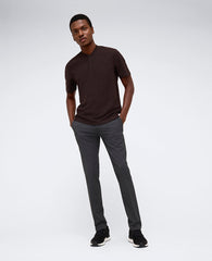 Dark Brown Band-Collar Henley – Breathable & Stretch | KC | Kenneth Cole DARK BROWN