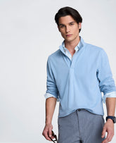 Hidden Placket Quarter Zip Sweater | Kenneth Cole FADED BLUE