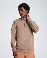 Hidden Placket Quarter Zip Sweater | Kenneth Cole DARK BEIGE