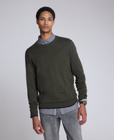 Crewneck Sweater with Tipping Details | Kenneth Cole HEATHER DARK GREEN