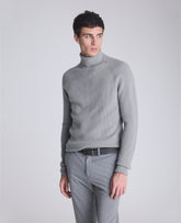 Shop Foldover Turtleneck Sweater: Grey Heather Ribbed | KC | Kenneth Cole GREY/HEATHER