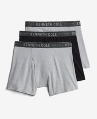 Shop Stretch Boxer Briefs 3-Pack Charcoal | Kenneth Cole | Kenneth Cole BLACK / HEATHER CHAR-COLE