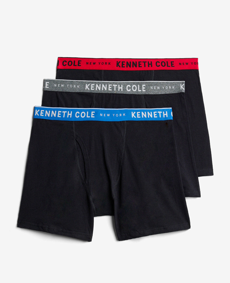Shop 3-Pack Stretch Boxer Briefs – Black | Kenneth Cole | Kenneth Cole BLACK