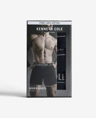 Shop Men’s 100% Cotton Boxer Briefs 3-Pack | Kenneth Cole | Kenneth Cole BLACK