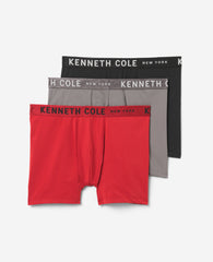 Shop 3-Pack Micro Stretch Boxer Briefs – Cotton Comfort | KC | Kenneth Cole BLACK/RED/GRANITE