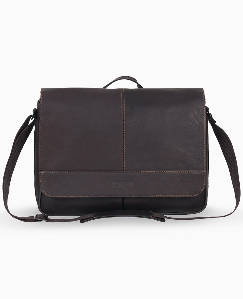 Leather Messenger Bag – 15.6” Laptop Ready | Kenneth Cole | Kenneth Cole BROWN