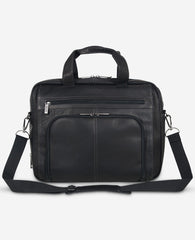 Colombian Leather Top Zip Messenger Bag | Kenneth Cole BLACK