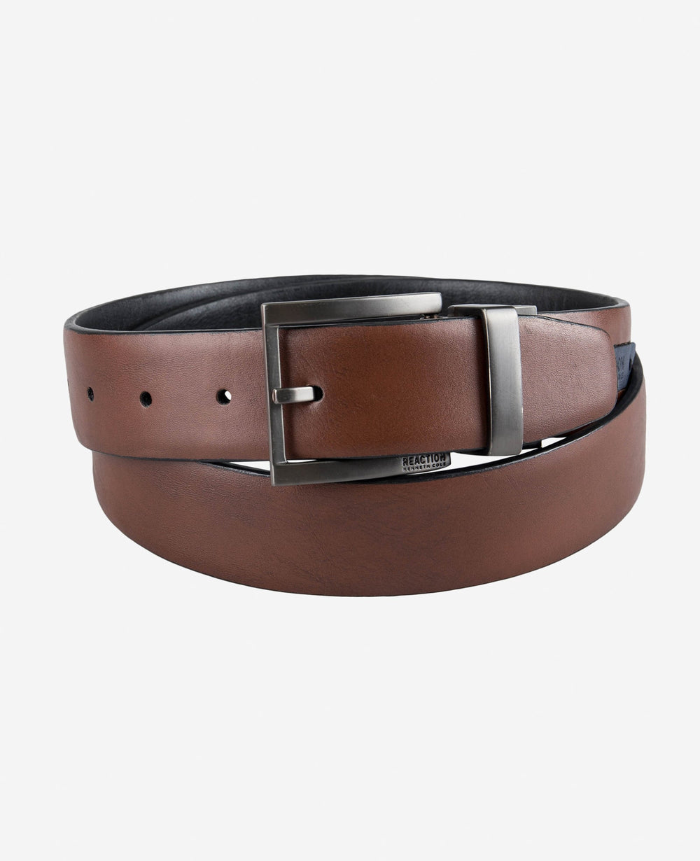 Stretch Reversible Logo Inset Tab Belt | Kenneth Cole BROWN/BLACK
