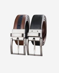 Stretch Reversible Logo Inset Tab Belt | Kenneth Cole BROWN/BLACK