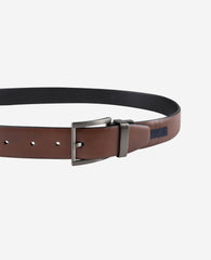 Stretch Reversible Logo Inset Tab Belt | Kenneth Cole BROWN/BLACK