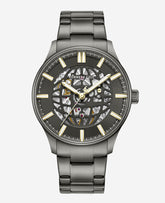 Skeleton Automatic Gun Metal Bracelet Watch | Kenneth Cole GUN