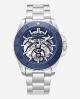 Skeleton Automatic Blue Contrast Dial Bracelet Watch | Kenneth Cole SILVER/BLUE