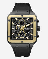 Skeleton Automatic Gold Bezel Silicone Watch | Kenneth Cole | Kenneth Cole BLACK