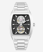 Skeleton Automatic Black Dial Stainless Steel Bracelet Watch | Kenneth Cole SILVER