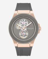 Skeleton Automatic Rose Gold Silicone Strap Watch | Kenneth Cole TT GOLD ROSE/GUN
