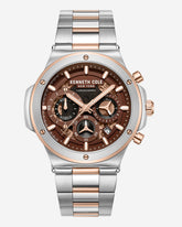 Shop Men’s Two-Tone Sport Bracelet Watch | Kenneth Cole | Kenneth Cole TT SILVER/GOLD ROSE