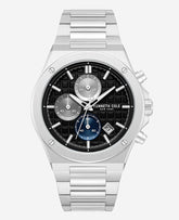 Dress Sport Chronograph Black Dial Stainless Steel Bracelet Watch | Kenneth Cole SILVER