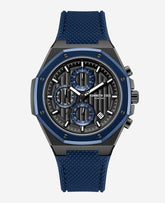 Dress Sport Chronograph Two-Tone Silicone Strap Watch | Kenneth Cole TT BLACK/BLUE