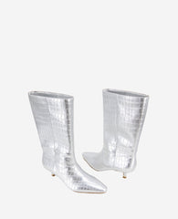 Shop Meryl Silver Croco Leather Bootie | Kenneth Cole | Kenneth Cole SILVER CROCO