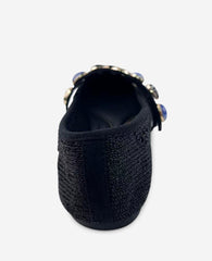 Zeta Woven Knit Stone Embellished Ballet Flat | Kenneth Cole BLACK KNIT