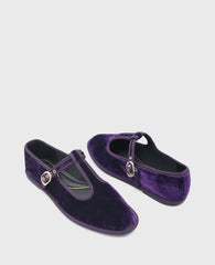 Verona Plum Velvet T-Strap Mary Jane Flat | Kenneth Cole | Kenneth Cole PLUM VELVET