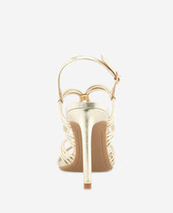 Leyla Metallic Strappy Leather Heel | Kenneth Cole LIGHT GOLD