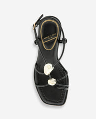 Gemma Embellished Strappy Leather Kitten Heel Sandal | Kenneth Cole BLACK
