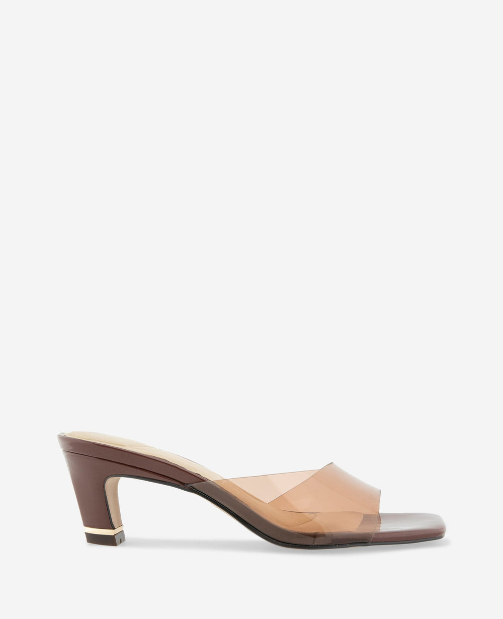 Arita Transparent Open Toe Heel | Kenneth Cole DARK BROWN