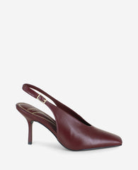 Aerial Leather Slingback Heel | Kenneth Cole BURGUNDY LEATHER