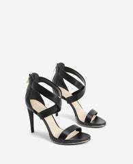 Brooke Cross Strap Heeled Sandal – Black Leather | KC | Kenneth Cole BLACK