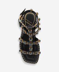 Ruby Leather Jewel Gladiator Sandal | Kenneth Cole BLACK