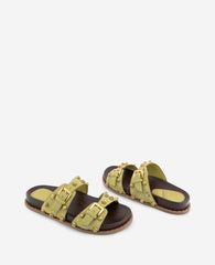 Deardra Suede Double Band Buckle Slide | Kenneth Cole ARTICHOKE SUEDE