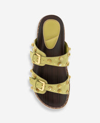 Deardra Suede Double Band Buckle Slide | Kenneth Cole ARTICHOKE SUEDE