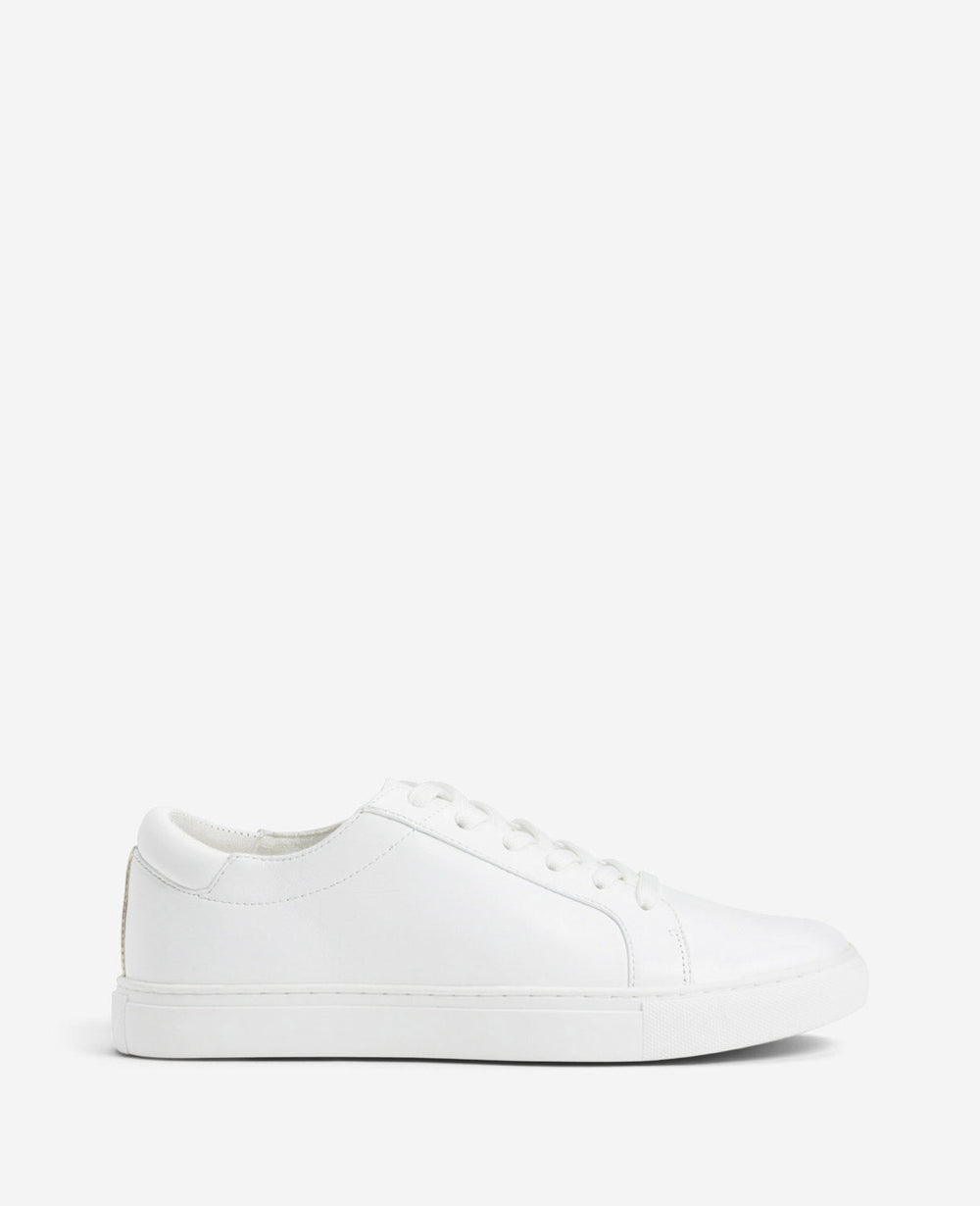 Women’s Leather Kam Sneaker | White Casual Lace-Up Shoe | Kenneth Cole WHITE