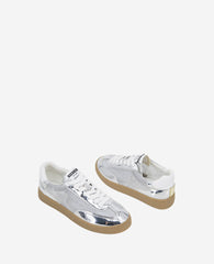 Sam Metallic Leather Mesh Sneaker – Shiny, Comfy & Iconic | Kenneth Cole SILVER MESH