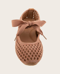 GENTLE SOULS - Annalise Perforated Suede Ribbon Tie Ballet Sneaker | Kenneth Cole MOCHA SUEDE