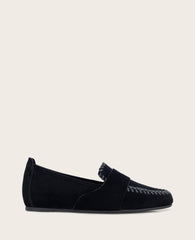 Sandra Suede Braid Detail Loafer Black | Gentle Souls by KC | Kenneth Cole BLACK SUEDE