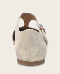 Wyatt Metallic T-Strap Flat in Gravel | Gentle Souls KC | Kenneth Cole GRAVEL LEATHER