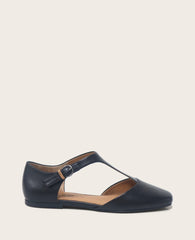 Wyatt Leather T-Strap Flat in Black | Gentle Souls KC | Kenneth Cole BLACK LEATHER