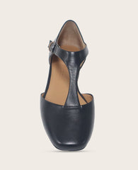 Wyatt Leather T-Strap Flat in Black | Gentle Souls KC | Kenneth Cole BLACK LEATHER