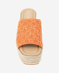 Shop Elissa Orange Raffia Platform Sandal | KC Reaction | Kenneth Cole ORANGE RAFFIA
