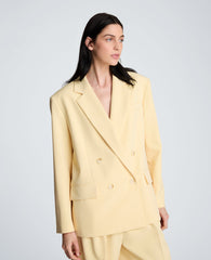 Vision Twill Double Breasted Boyfriend Jacket | Kenneth Cole PASTEL YELLOW