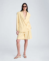 Vision Twill Double Breasted Boyfriend Jacket | Kenneth Cole PASTEL YELLOW