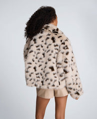 Faux Fur Cropped Coat Natural/Brown Multi | Kenneth Cole | Kenneth Cole NATURAL/BROWN MULTI