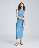 Varigated Polo Cap Sleeve Sweater Dress | Kenneth Cole LAKE BLUE